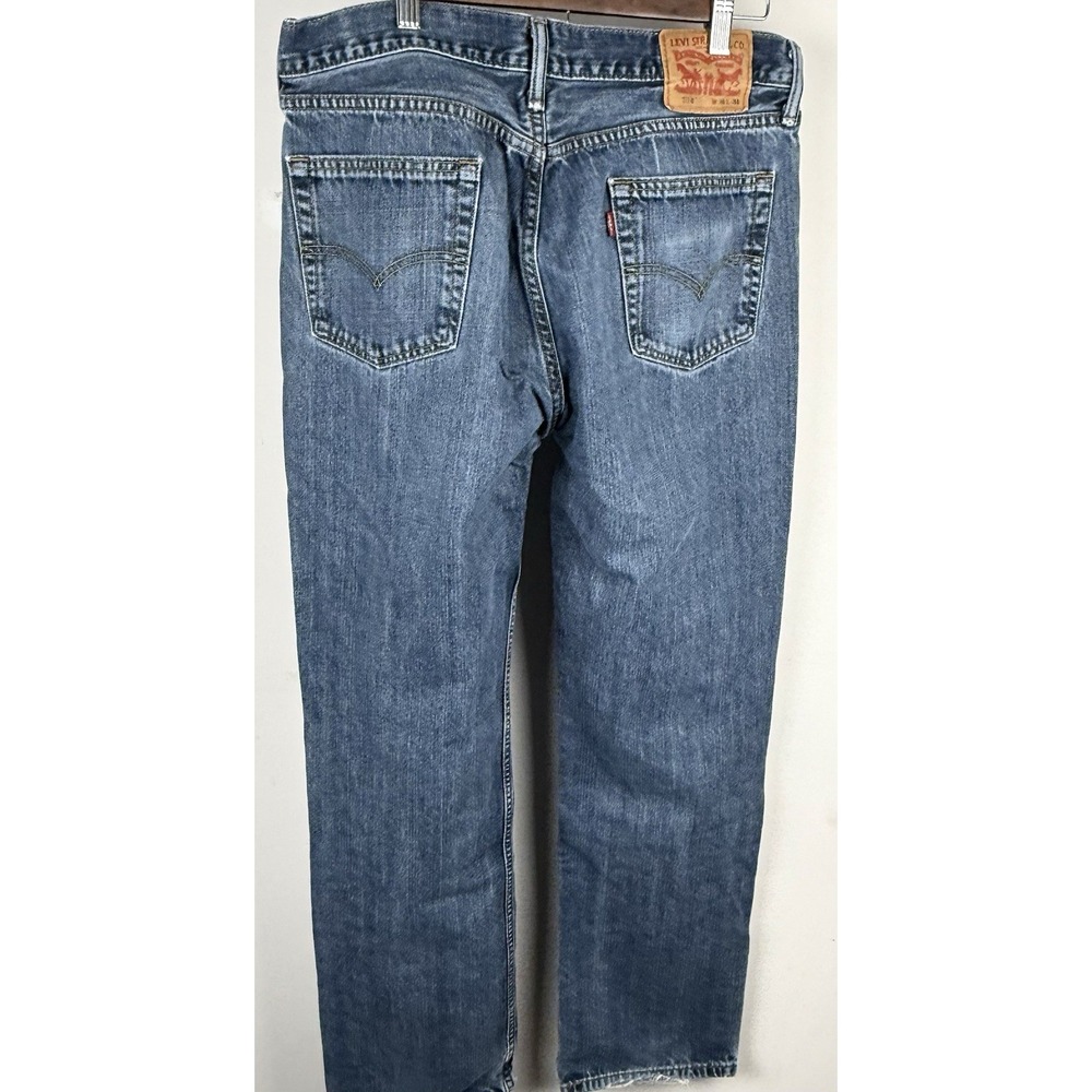 Levis 514 Straight Fit Jeans Mens 34x34 Blue Medium Wash Denim Red Tab